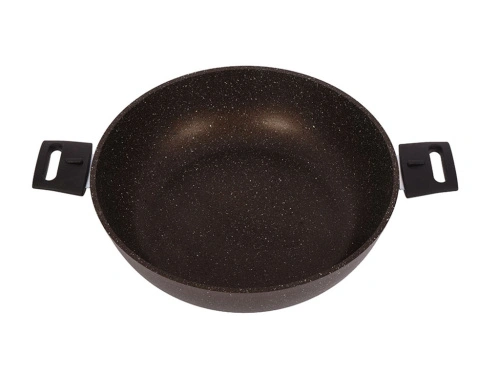 Сотейник 4.5 л со стеклянной крышкой 30 см, со съемными ручками, Kukmara (Кофейный мрамор), смк308а