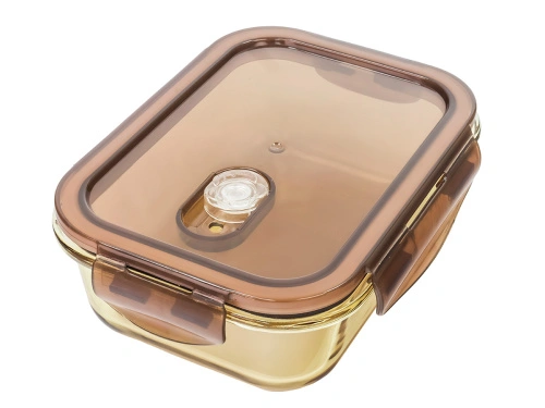 Контейнер 0.5 л стеклянный 18х13х5,5 см прямоугольный с пластиковой крышкой, Plover