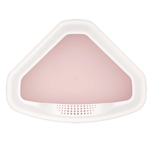 Лоток для кошек угловой "Лекси" Альтернатива М6966, (розовый), 555х415х150 мм