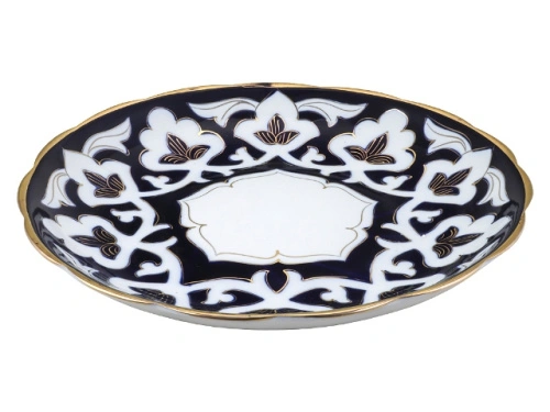 Ляган рифленый Пахта, Turon Porcelain, с золотом, Ø 29 см