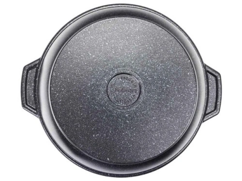 Кастрюля-жаровня 4 л с антипригарным покрытием со стеклянной крышкой, Kukmara (Темный мрамор), жмт42а