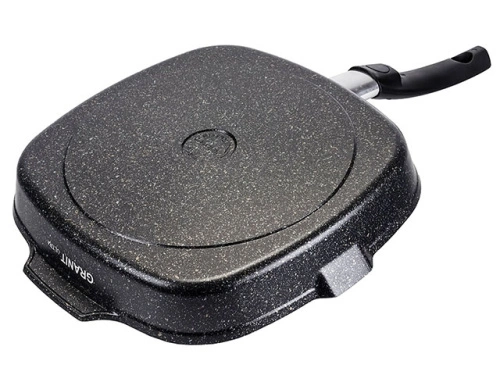 Сковорода-гриль 28х28 см с антипригарным покрытием со съемной ручкой, Kukmara (Granit Ultra Original), сгкго281а