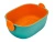 Дуршлаг с миской 2 в 1 овальный, пластиковый, 2.5 л, бирюзовый/оранжевый