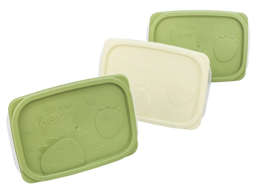 Набор из 3-х пищевых контейнеров с крышкой по 0.6 л, прямоугольные, Plover