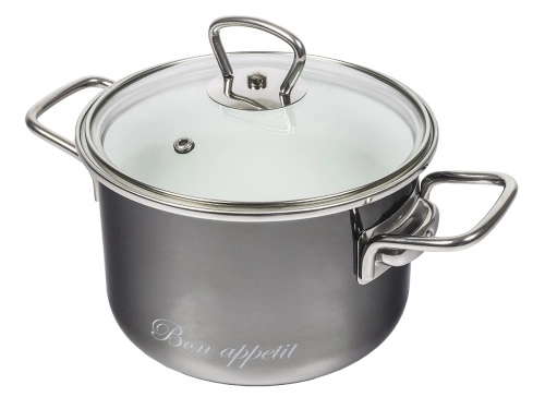 Набор кастрюль №13 Bon Appetit, 3 предмета, мокрый асфальт