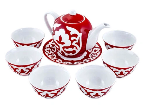 !Чайный сервиз Красная Пахта, Turon porcelain, 8 предметов