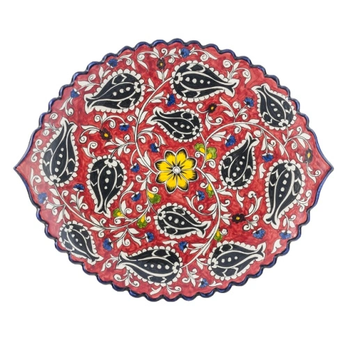 Блюдо Ляган "Риштанская керамика", овальный, диаметр 41 см