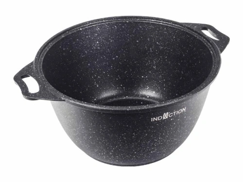 Кастрюля 4 л с антипригарным покрытием со стеклянной крышкой, Kukmara (Marble Induction Темный мрамор), кмти42а