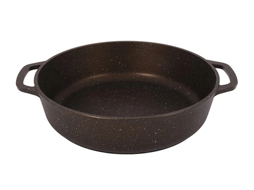 Сотейник 5.7 л со стеклянной крышкой 32 см, Kukmara (Кофейный мрамор), смк3281а