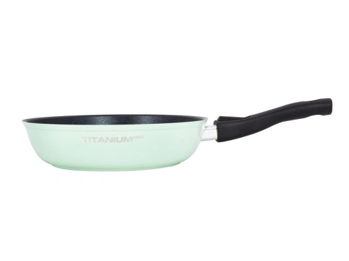 Сковорода 24 см с антипригарным покрытием со съемной ручкой, со стеклянной крышкой, Kukmara (Titanium Pro Green), стз2404