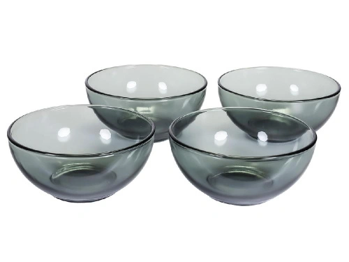 Набор стеклянных салатников (4 шт.), Basilico Grey, 13 см