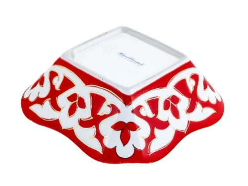 Салатница Красная Пахта, Turon Porcelain, с золотом, Ø 14 см