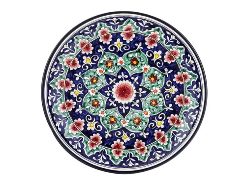 Блюдо Ляган "Риштанская керамика", Коракалам, диаметр 28 см RSN024