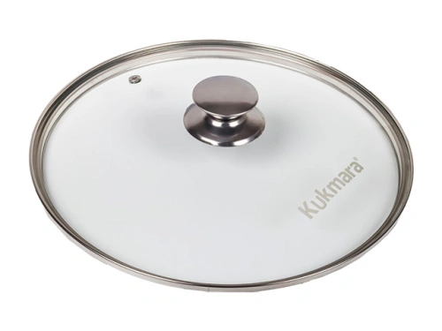 Стеклянная крышка 26 см с ручкой из нержавеющей стали, Kukmara, с26т112
