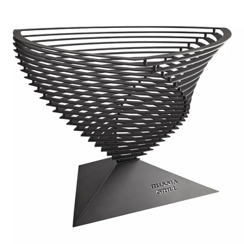 Костровая чаша,  Очаг - 7, спиральной формы из горизонтальных стальных ламелей, Russia Grill