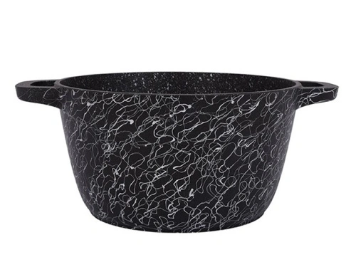 Кастрюля 4.5 л с антипригарным покрытием со стеклянной крышкой, Kukmara Грация (черный/серебро), кчс45а