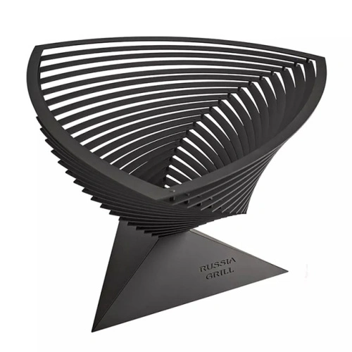 Костровая чаша,  Очаг - 7, спиральной формы из горизонтальных стальных ламелей, Russia Grill