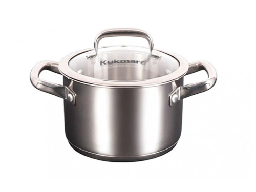 Кастрюля 1.8 л из нержавеющей стали со стеклянной крышкой, Kukmara (Leon), LN-CA1816G
