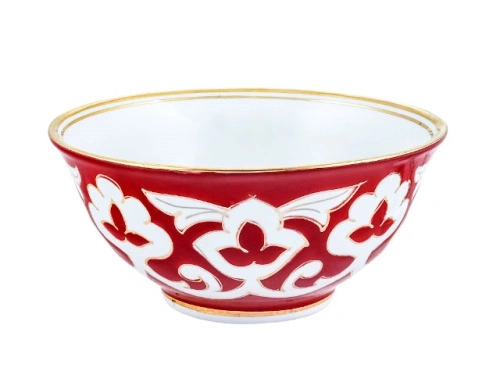 Коса Красная Пахта, Turon Porcelain, с золотом, Ø 14.5 см