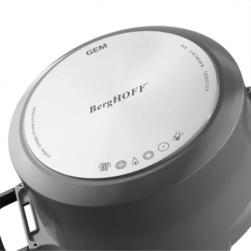 Кастрюля со стеклянной крышкой BergHOFF Gem grey, 1.5 л