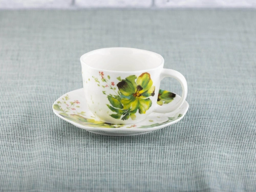 Набор чайных пар Green Line: чашка, блюдце, Plover, 250 мл, 2 штуки