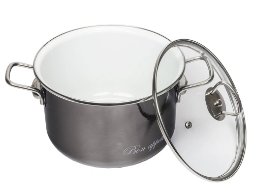 Набор кастрюль №13 Bon Appetit, 3 предмета, мокрый асфальт