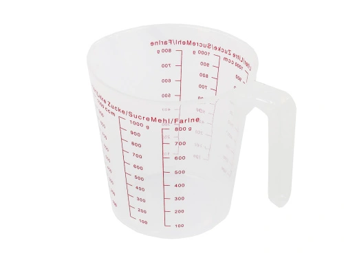 Мерный стакан для сыпучих продуктов с носиком на 1 л, пластиковый