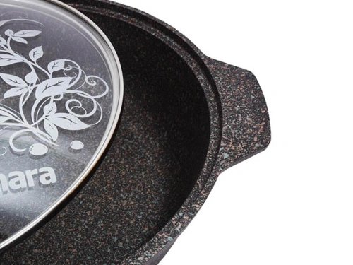 Кастрюля-жаровня 3 л с антипригарным покрытием со стеклянной крышкой, Kukmara (Granit Ultra Original), жго31а