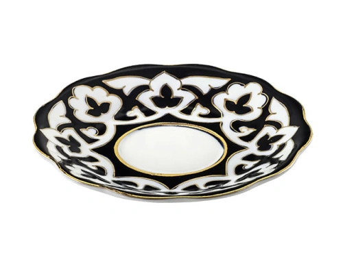 Тарелка рифленая Пахта, Turon Porcelain, с золотом, Ø 12,5 см