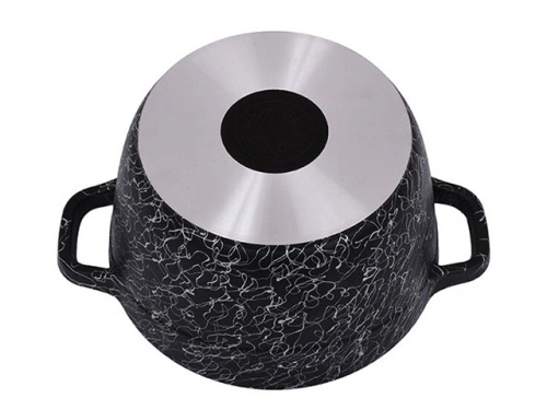 Кастрюля 4.5 л с антипригарным покрытием со стеклянной крышкой, Kukmara Грация (черный/серебро), кчс45а