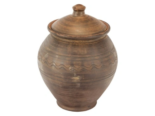 Горшок керамический с крышкой