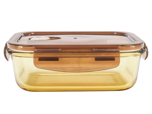 Контейнер 0.5 л стеклянный 18х13х5,5 см прямоугольный с пластиковой крышкой, Plover