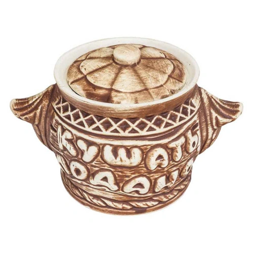 Набор супник 3 л + 4 горшка 0.6 л "Славянская Керамика", Повар, белый