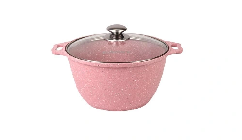 Кастрюля 4 л с антипригарным покрытием со стеклянной крышкой, Kukmara (Trendy style rose), к41tsr