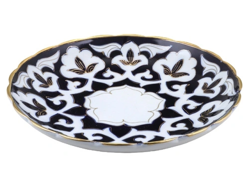 Ляган рифленый Пахта, Turon Porcelain, с золотом, Ø 27 см