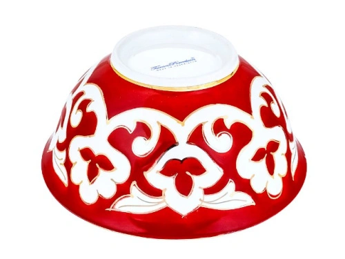 Коса Красная Пахта, Turon Porcelain, с золотом, Ø 14.5 см