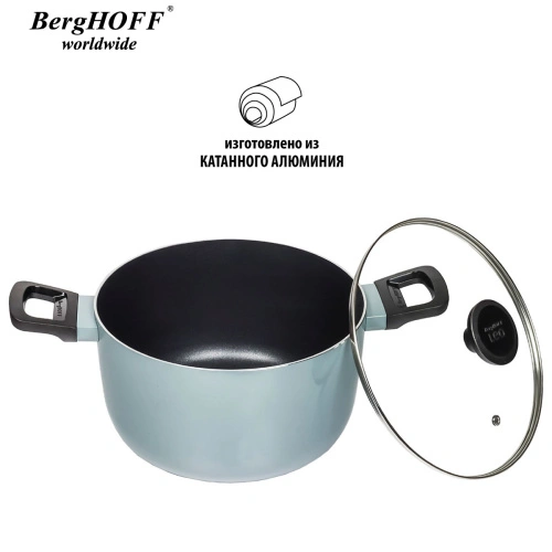 Кастрюля со стеклянной крышкой BergHOFF Leo Slate, 5.6 л