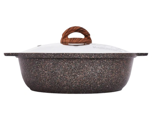 Кастрюля-жаровня 3 л с антипригарным покрытием со стеклянной крышкой, Kukmara (Granit Ultra Original), жго31а