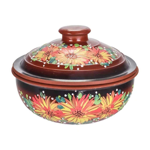 Жаровня средняя "Славянская Керамика", Бархатцы, 2.5 л