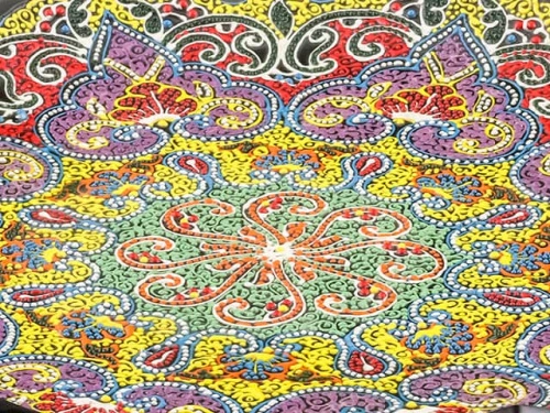 Блюдо Ляган "Риштанская керамика", Точечная роспись, Ø 32 см