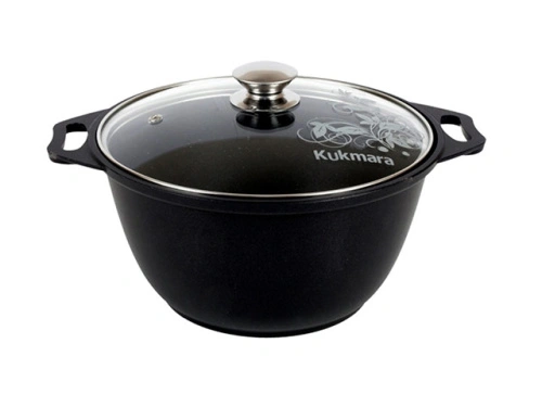 Кастрюля 3 л с антипригарным покрытием со стеклянной крышкой Kukmara (Традиция), к31а