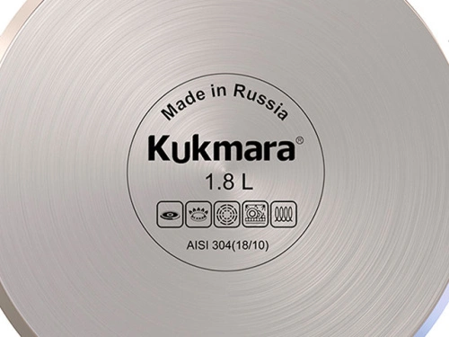 Кастрюля 1.8 л из нержавеющей стали со стеклянной крышкой, Kukmara (Leon), LN-CA1816G