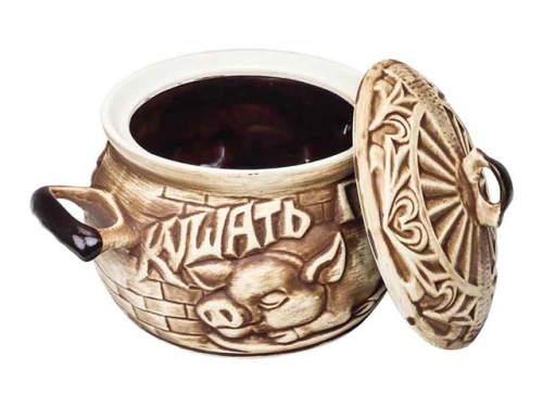 Набор супник 3 л + 4 горшка 0.6 л "Славянская Керамика", Повар, белый