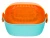Дуршлаг с миской 2 в 1 овальный, пластиковый, 2.5 л, бирюзовый/оранжевый