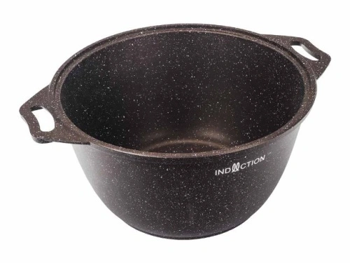 Кастрюля 4 л с антипригарным покрытием со стеклянной крышкой, Kukmara (Marble Induction Кофейный мрамор), кмки42а