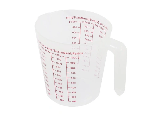 Мерный стакан для сыпучих продуктов с носиком на 1.2 л, пластиковый