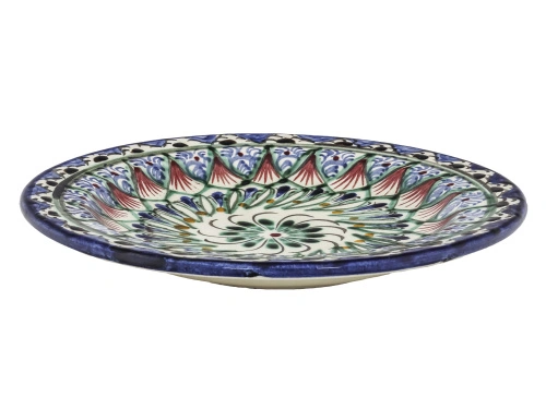 Тарелка "Риштан" плоская цветная, диаметр 17 см