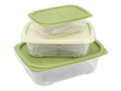 Набор из 3-х пищевых контейнеров с крышкой от 0.3 л до 1.1 л, прямоугольные, Plover