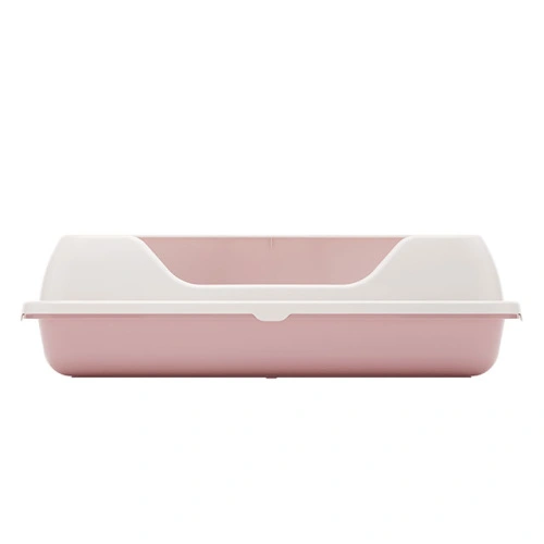 Лоток для кошек угловой "Лекси" Альтернатива М6966, (розовый), 555х415х150 мм