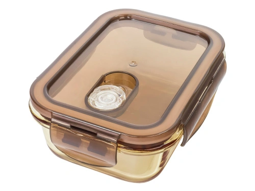 Контейнер 0.3 л стеклянный 15х11х5см прямоугольный с пластиковой крышкой, Plover